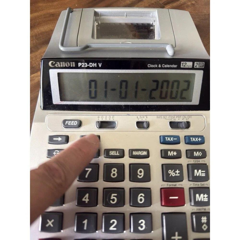 Canon P23-DH V 2 Color Mini Desktop Printing Calculator In Box. Barely Used.